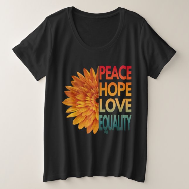 CAMISETA PAZ AMOR IGUALDADE DE ESPERANÇA (Frente do Design)