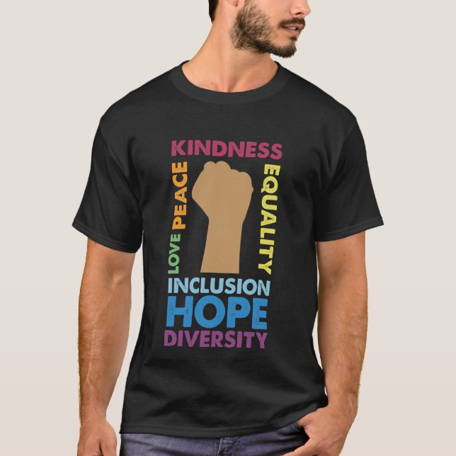 Camiseta Paz Amor Inclusão Igualdade Diversidade (Frente)