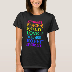 Camiseta Paz Amor Inclusão Igualdade Diversidade Direitos H