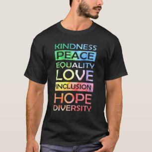 Camiseta Paz Amor Inclusão Igualdade Diversidade Direitos H