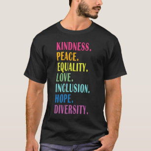 Camiseta Paz Amor Inclusão Igualdade Diversidade Direitos H