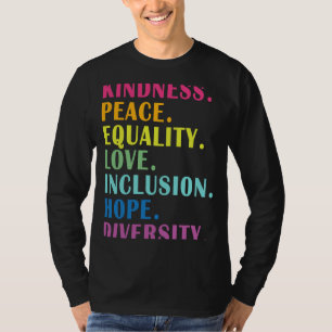 Camiseta Paz Amor Inclusão Igualdade Diversidade Direitos H