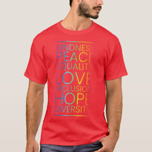 Camiseta Paz Amor Inclusão Igualdade Diversidade Direitos H
