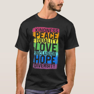 Camiseta Paz Amor Inclusão Igualdade Diversidade Direitos H