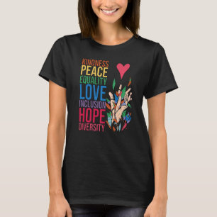 Camiseta Paz Amor Inclusão Igualdade Diversidade Direitos H
