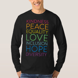 Camiseta Paz Amor Inclusão Igualdade Diversidade Direitos H