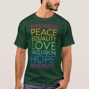 Camiseta Paz Amor Inclusão Igualdade Diversidade Humana