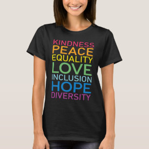 Camiseta Paz Amor Inclusão Igualdade Diversidade Rig Humano