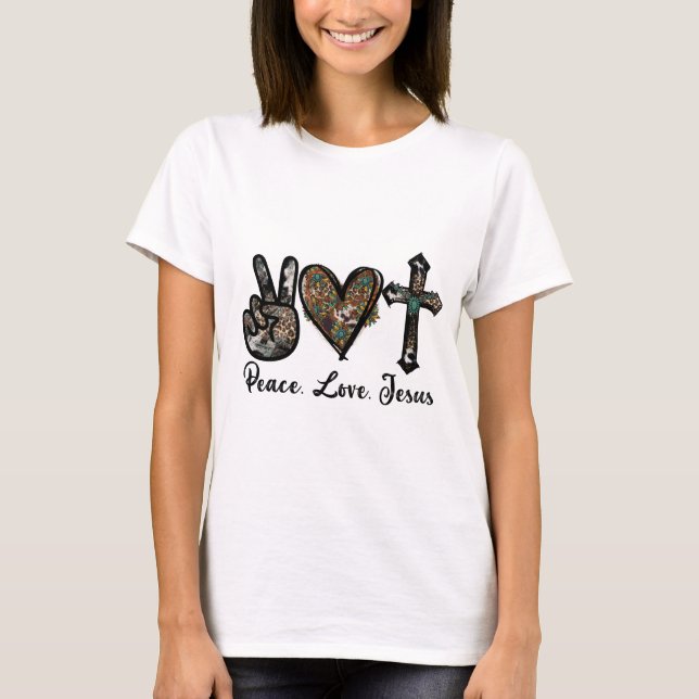Camiseta Paz Amor Jesus (Frente)