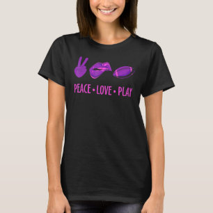 Camiseta Paz Amor & Jogue Futebol Esportes Rosa Homens Mul