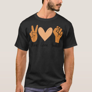 Camiseta Paz Amor Justiça Melanina História Negra Mês Vin