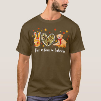 Camiseta Paz Amor Labrador Retriever Engraçado Queda Deixa