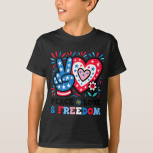 Camiseta Paz amor liberdade patriótico Paz amor liberdade p