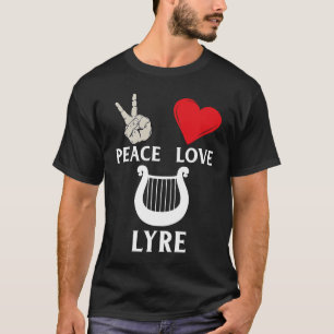 Camiseta Paz Amor Lira Trompa Francesa Lira Instrumento Lir