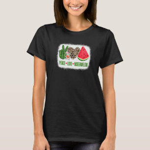 Camiseta Paz Amor Melancia Frutas Tropicais Férias de Verão
