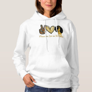 Camiseta Paz Amor Melanin Menina Negra Garota Afro Rainha B