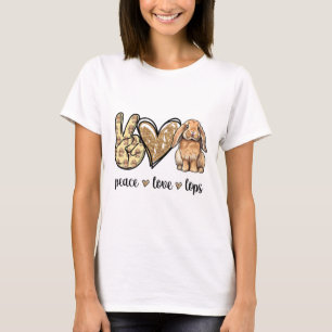 Camiseta Paz Amor Mini Holland Lop Bunny Amante Coelho