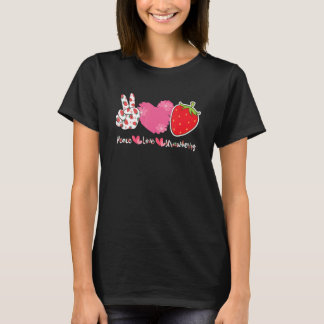 Camiseta Paz Amor Morango Agricultor Morangos  Fruta B