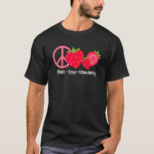 Camiseta Paz Amor Morango Frutas Vermelhas Fruta Vermelha