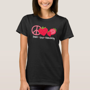 Camiseta Paz Amor Morango Frutas Vermelhas Morango Morangos