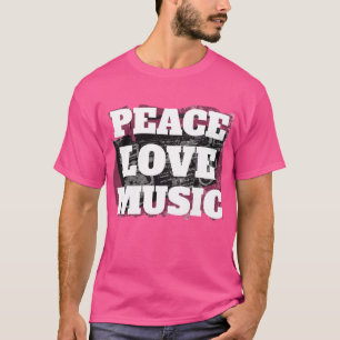 Camiseta Paz Amor Música Retro Boombox