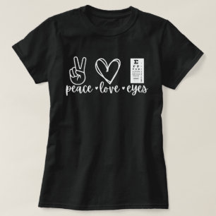 Camiseta Paz Amor Olhos,Presente de Optometrista,P