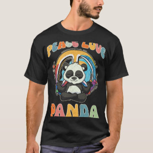 Camiseta Paz Amor Panda Hippie Yoga Bambu Meditação Hu