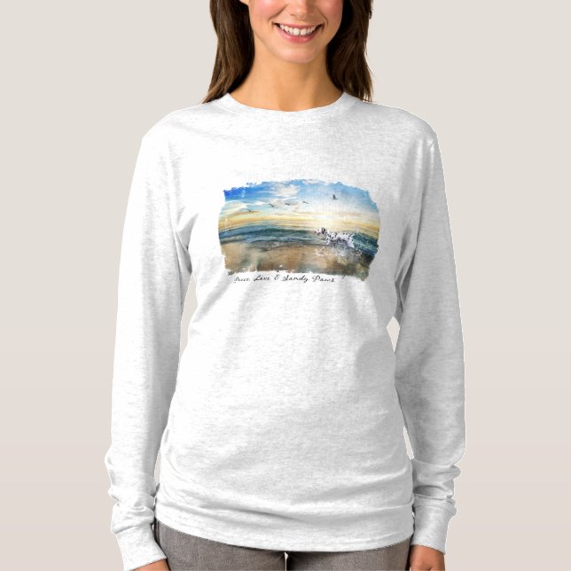 Camiseta Paz, amor & patas de Sandy Dalmatian (Frente)