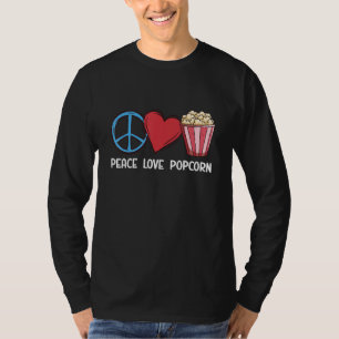 Camiseta Paz Amor Pipoca  Milho Pipoca  Lanche