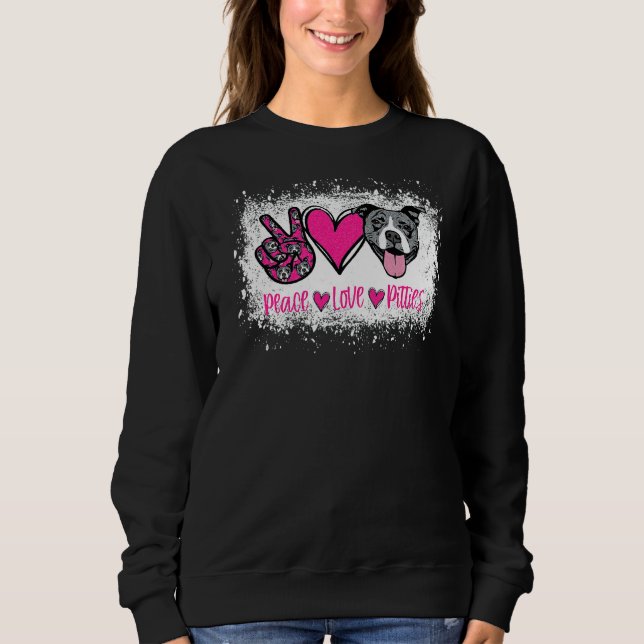 Camiseta Paz Amor Pitbull Dono de Animais de Companhia Pele (Frente)