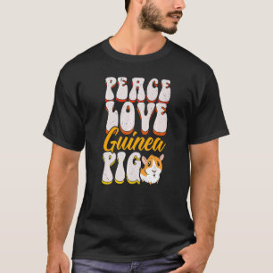 Camiseta Paz Amor Porquinhos-da-índia Porquinho-da-índia