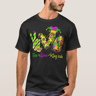 Camiseta Paz Amor Rei Bolo Mardi Homens Mulheres Crianças