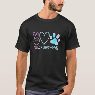 Camiseta Paz Amor Resgate Amante de Cachorro Pai Adotado Ti