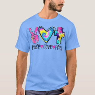 Camiseta Paz Amor Reze Tie Dye Christian Cross Christian