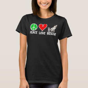 Camiseta Paz Amor Salvamento Animal Protege Pet Animal Love
