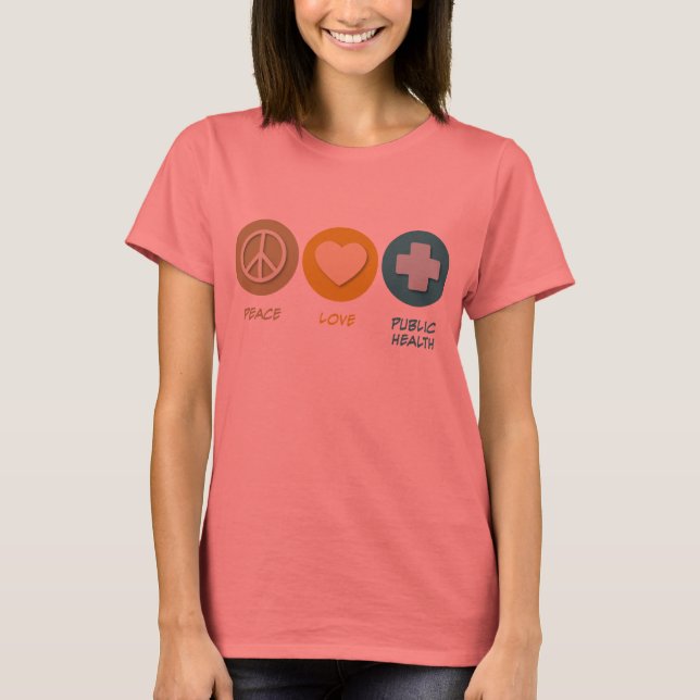 Camiseta Paz Amor Saúde Pública (Frente)