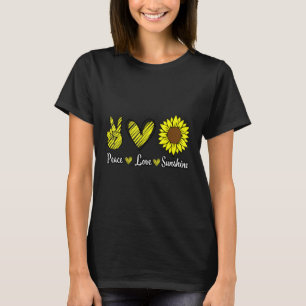 Camiseta Paz Amor Sol Flor de Girassol Hippie Flor de Giras