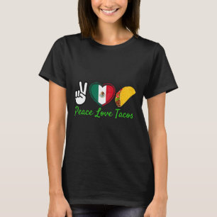 Camiseta Paz Amor Tacos Cute Taco Terça-feira Comida Mexica