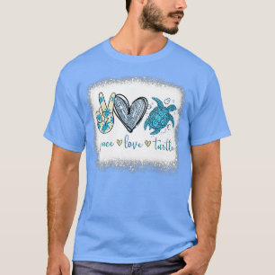 Camiseta Paz Amor Tartarugas do Mar Curto