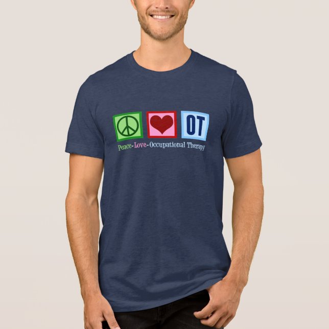 Camiseta Paz Amor Terapêutica Ocupacional Cuta OT (Frente)
