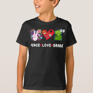 Camiseta Paz Amor Terceiro Esquadrão de Volta à Escola 3º