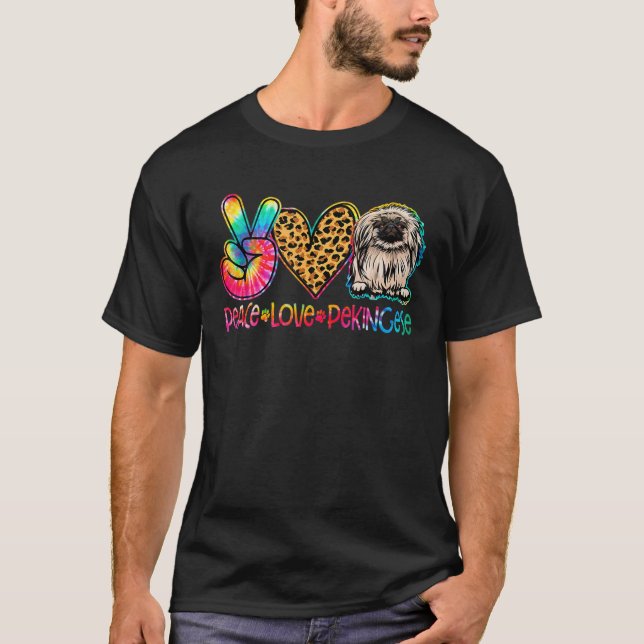 Camiseta Paz Amor Tie Dye Dog Lover (Frente)