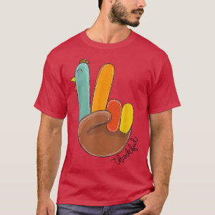 Camiseta Paz Amor Turquia Graças à Turquia Sinais de Mão Ob