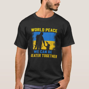 Camiseta Paz, Amor, Ucrânia, Bandeira Ucraniana, Eu Fico Co