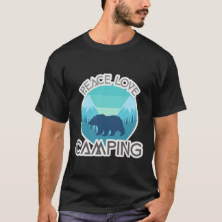 Camiseta Paz amor Urso Camping menina