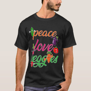 Camiseta Paz Amor Vegggs Engraçado Vegan Veganismo Vegetari