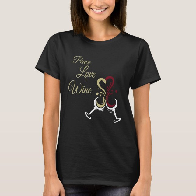 Camiseta Paz Amor Vinho Slim Fit (Frente)