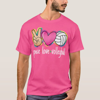 Camiseta Paz Amor Voleibol Mulheres Meninas Crianças Voleib