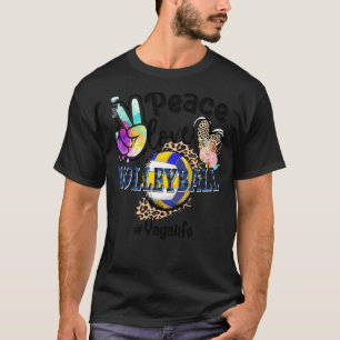 Camiseta Paz Amor Voleibol Yaya Vida Mãe Avó Leopar