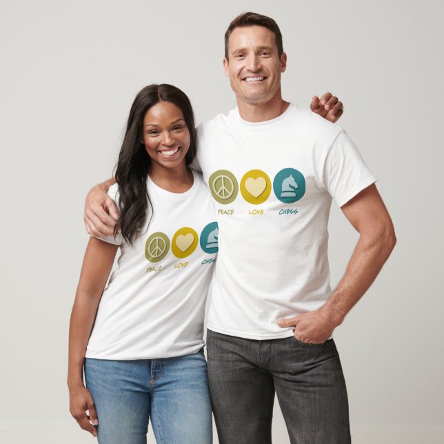 Camiseta Paz Amor Xadrez (Unissex)